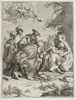 KG 17029
<br/>
Aanbidding door de koningen
<br/>
<em>Frezza, Giovanni Girolamo (1659-1741 na)</em>